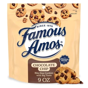 Famous Amos Chocolate Chip Cookies, Bite-size cookies, 9 oz - Picture 1 of 3