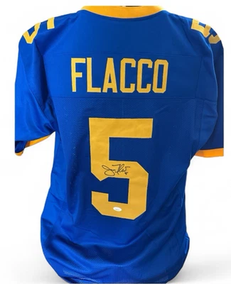 Camiseta deportiva autografiada firmada por Joe Flacco Delaware College certificado de autenticidad JSA Foto 1 de 3