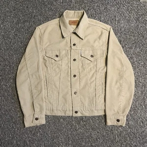 Vintage Levi’s 70506 Cord Trucker Jacke Made In USA Beige Baumwolle Damen Large - Bild 1 von 5