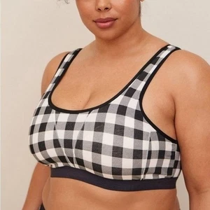 Sujetador Torrid Bralette 0X Negro Blanco Búfalo Pullover a Cuadros Inalámbrico Luz Acolchado - Imagen 1 de 4