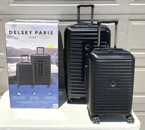 Delsey Paris 2-piece Luggage Spinner Hardside Trunk Set 29" & 22" Black - Picture 1 of 7