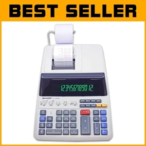 Compact 12-Digit Fluorescent Calculator with Clock, Calendar & Memory Functions - Picture 1 of 8