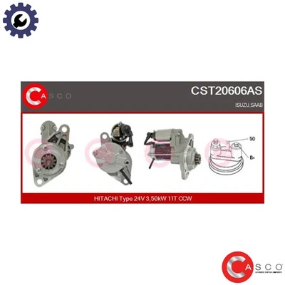 STARTER CST20606AS FOR SAAB B205E 2.0L B235E 2.3L 4cyl 9-5 - Image 1 of 4