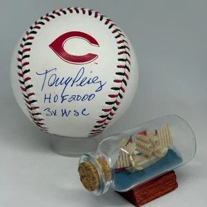 Tony Perez signed Reds Team Stitch Logo Baseball JSA COA Inscribed HOF WSC A3874 - Picture 1 of 1