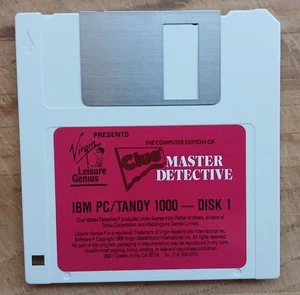 Vintage CLUE MASTER DETECTIVE Game Software for Windows DOS on 3.5" diskette - Zdjęcie 1 z 1