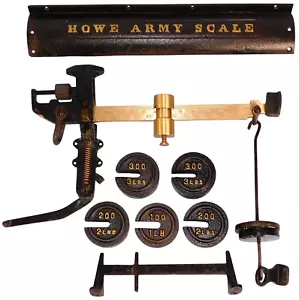 ⚖️ Antique Howe Scale Parts: Cast-Iron & Brass Weights, Beam, Poise... Pat. 1880 - Picture 1 of 22