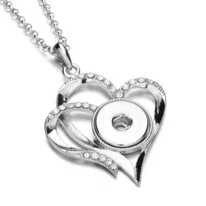 Collana Ciondolo Amore Cuore Bottone a Scatto Gioielli Misura 18 mm Scatti Charms Collane - Foto 1 di 24