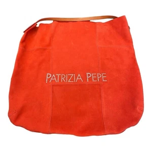 Bolso de Mano Patrizia Pepe Gamuza Naranja Con Logo Adornado Grande - Imagen 1 de 9