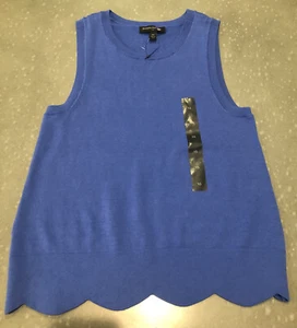 NWT Banana Republic Women's Xs Sweater Vest with Scallop Bottom Blue Color #4 - Picture 1 of 7