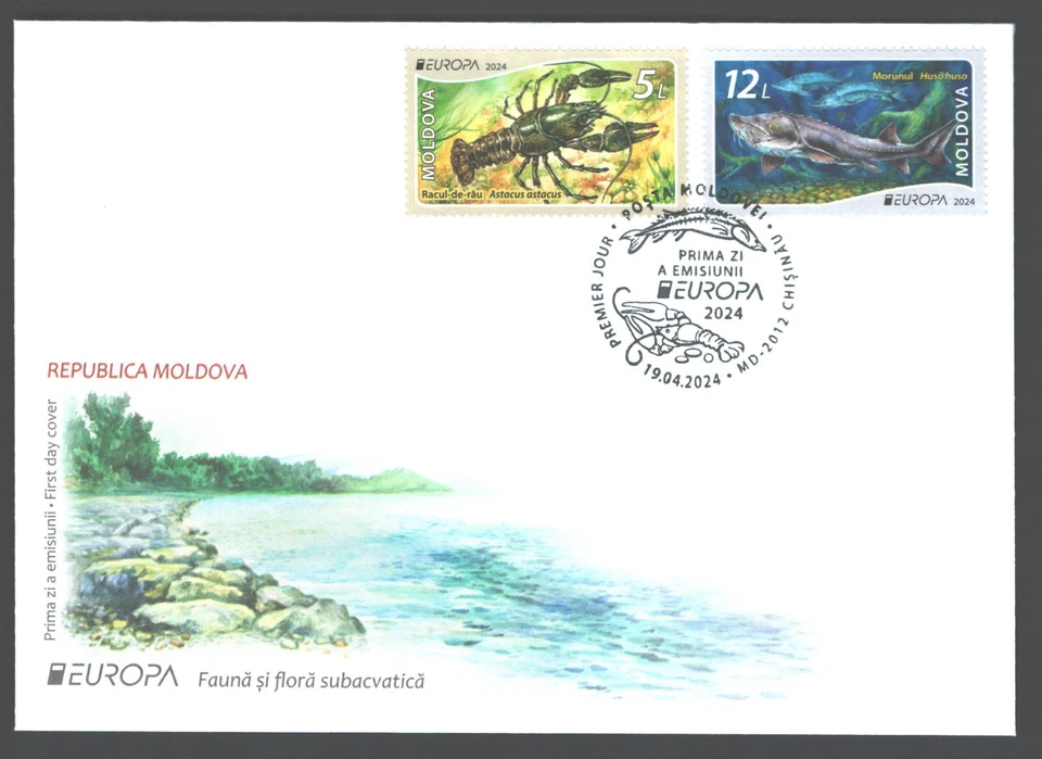 Moldova 2024 CEPT Europa, Fish, Crayfish , FDC - Image 1 of 1