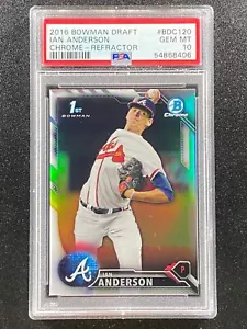 2016 Bowman Draft Chrome Refractor Ian Anderson RC PSA 10 Atlanta Braves - Picture 1 of 1