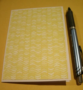 1 Handmade card with envelope & bookmark Arrow pattern in Yellow & White - Picture 1 of 5
