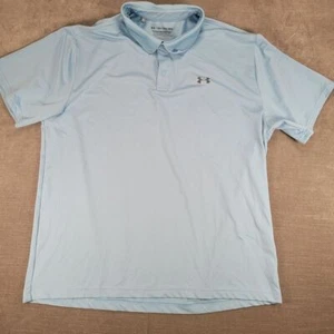 Under Armour Performance Polo HeatGear Athletic Golf Shirt Light Blue 2XL - Picture 1 of 12