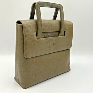 LOEWE Shrink Calf Handbag Dark Gray Rare Used Reuse Women's Rare Authentic - Picture 1 of 19