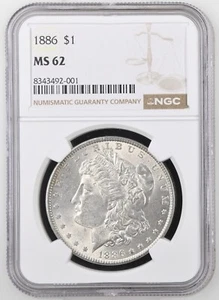 1886 Morgan Dollar NGC Certified MS62 - Picture 1 of 2