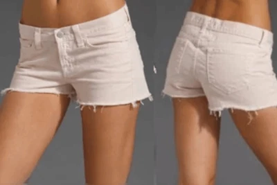 Pantalones Cortos Mujer Marca J 27 x 2.5 Rosa Corte Envejecido Dobladillo Crudo tiro Medio Deshilachado Foto 1 de 4