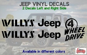 Jeep Decals Wrangler Gladiator Rubicon Sahara Willys JK TJ CJ YJ Vinyl Decal - Picture 1 of 7