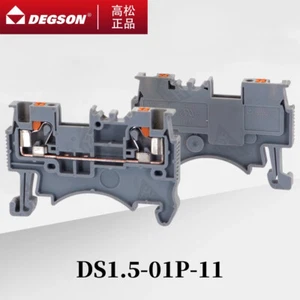10Pcs DEGSON DS1.5-01P-11 PUSH IN SPRING TERMINAL BLOCKS DIN RAIL STRAIGHT IN - Picture 1 of 6