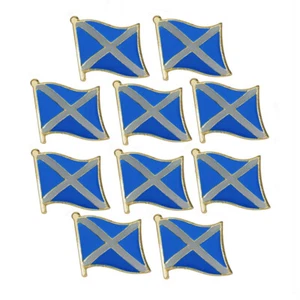 Lote de 10 PINS DE BANDERA DE ESCOCIA 0,5" Pin de solapa St Andrews Cross Saltire Tie Tack - Imagen 1 de 5