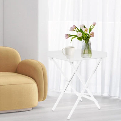 Acrylic Folding Tray Table Clear Acrylic Side End Table Square Coffee Table - Image 1 of 4