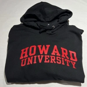 Sudadera con Capucha Howard University Negra Nombre Venley Deletreado en Rojo Nueva - Imagen 1 de 9