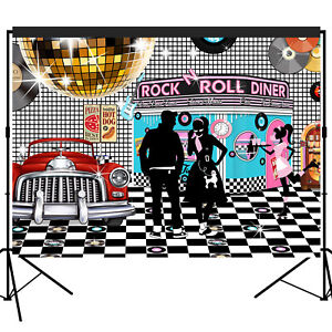 50s Rock N Roll Diner Backdrop Party Decoration Photography Background 7x5 feet