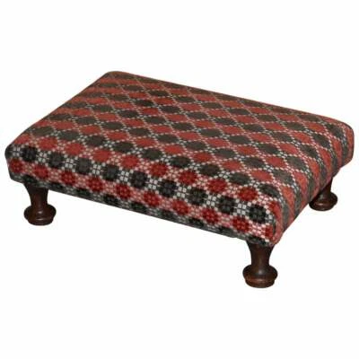 ANTIQUE EARLY VICTORIAN CIRCA 1840 MAHOGANY FOOTSTOOL USE WITH WINGBACK ARMCHAIR - Image 1 of 4