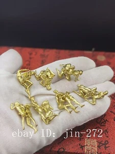 7Pcs Yellow Brass Bronze Loving Men Women Statue Figurine Ornaments HUI0073 - Picture 1 of 7