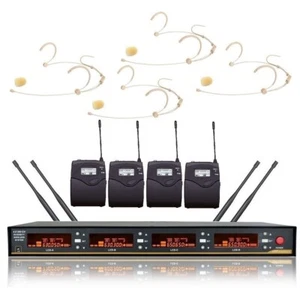 UHF 4 Channels Stage Wireless Headset Headworn Microphone System for Sennheiser - Picture 1 of 2