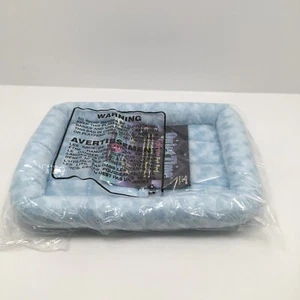 MidWest Quiet Time Fashion Plush Bolster Dog Crate Mat, Powder Blue, 18-in New - Picture 1 of 4