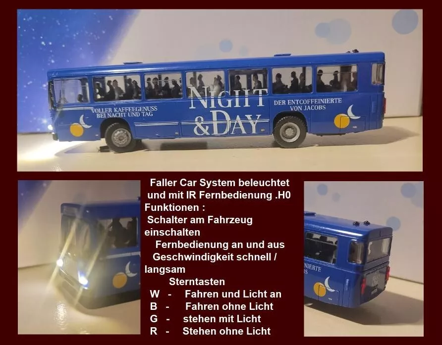 Faller Car System  - 1:87 /   Bus mit Licht und   IR Fernbedienung ! - Bild 1 von 1
