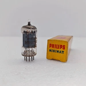 ECC83 12AX7 Philips Miniwatt Monza Black Logo mC5 Kupferstäbe, Baujahr 1958, selten - Bild 1 von 4