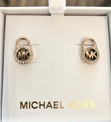 Michael Kors Crystal Locker Earrings Pale Rose - Image 1 of 4
