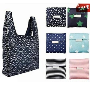 6x Reusable Shopping Bag Foldable Shopping Bag Travel Tote Grocery Bags Washable - Picture 1 of 8