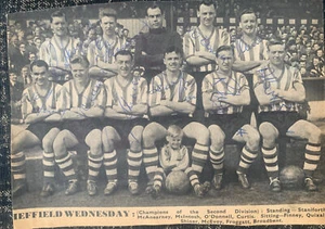 Vollsigniert X11 50er Sheffield Wednesday FC Fußball Mannschaft Gruppe Autogramm 50s - Bild 1 von 5