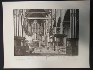Ets Amsterdam Gezicht van de Oude Kerk, reproductie 35 x 46 cm - Bild 1 von 1