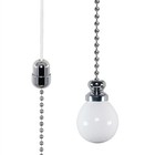 ElekTek Bathroom Ceiling Light Pull Cord Switch Fob Handle & 80cm Chrome Chain