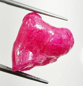 Piedras preciosas sueltas ásperas rubí Brahma rojo rosado natural de 22,50 quilates - Imagen 1 de 6