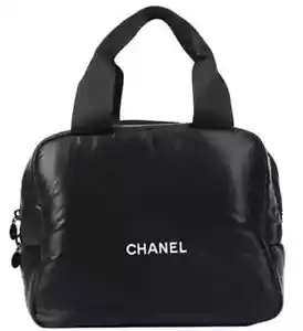 CHANEL Mini Boston Black Cosmetic Pouch Makeup Storage Bag Novelty Japan New - Picture 1 of 4