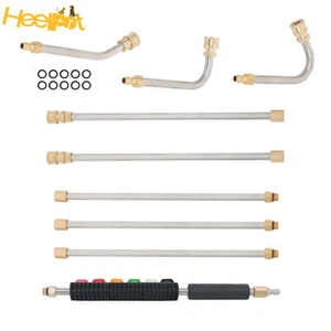 9 Pack 4000 Psi High Pressure Water Gun Extension Rod Set 1/4 Inch Quick Connect - Picture 1 of 12