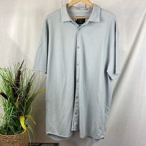 BYLT Men's Light Blue Gray Button Down Short Sleeve Knit Shirt 3XL - Picture 1 of 3
