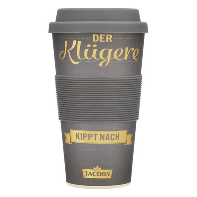 Jacobs Kaffee Becher To-Go Kaffebecher Heißgetränkbecher Mehrweg Schwarz - Bild 1 von 4