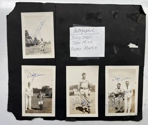 Auto Signed Photos of Old Baseball Players Dizzy Dean Johnny Mize Pepper Martin - Picture 1 of 2