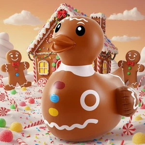 Hungdao 1 Pcs 4 Feet PVC Christmas Giant Inflatable Gingerbread Duck Huge Rub... - Picture 1 of 7