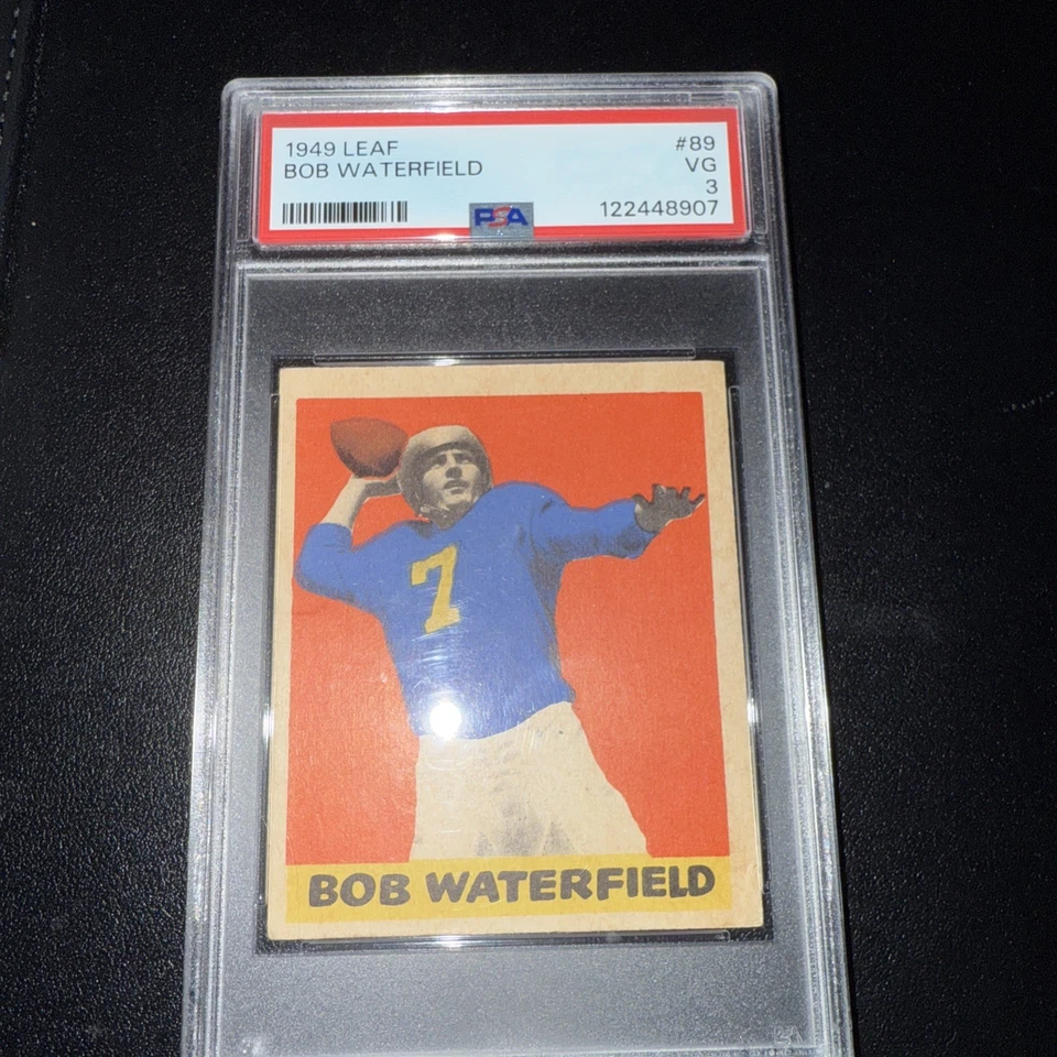 1949 Leaf BOB WATERFIELD #89 HOF PSA 3 VG Vintage Football Card LA Rams - Image 1 of 2