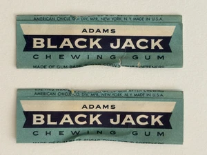 Vintage Adams Black Jack Kaugummi Papier Verpackung, nicht oval, Menge 2 Risse - Bild 1 von 2