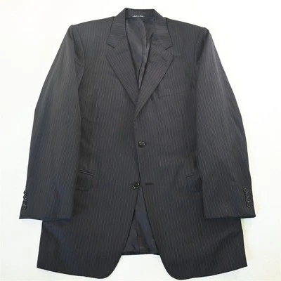 Canali 46L Navy Blue Striped Italy Wool Mens Blazer Suit Jacket Sport Coat - Image 1 of 4