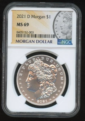 2021 D Morgan Silver Dollar NGC MS 69 - Image 1 of 2