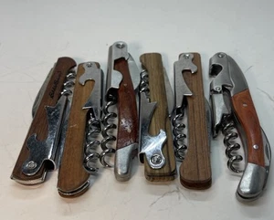 Lotto 6 Cavatappi Manico Legno Chiave Vino Cameriere Amico - Foto 1 di 3