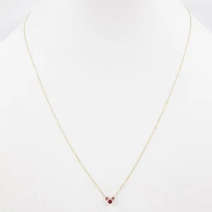 14k Yellow Gold 18in Cable Chain Necklace With Pink Gemstone Pendant (1.15g) - Picture 1 of 11